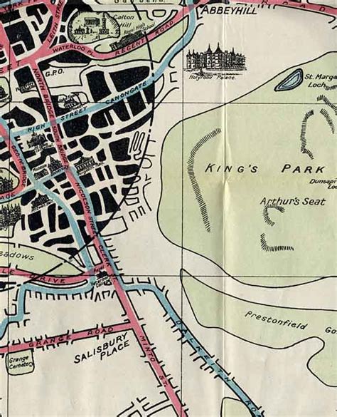 Edinburgh Corporation Transport Deptartment - Tram and Bus Routes - 1928 - Newington