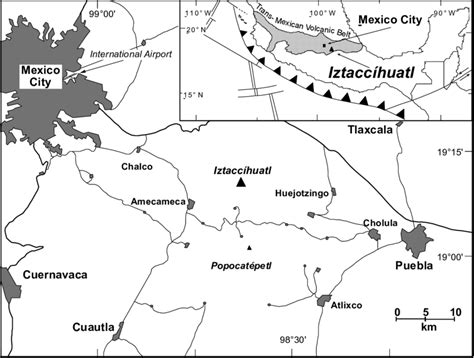 Location of Iztaccíhuatl volcano in Central Mexico. | Download Scientific Diagram