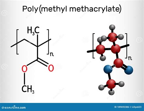 Polymethyl Methacrylate, Acrylic Glass, Plexiglass, PMMA Molecule. It Is Synthetic Polymer Of ...