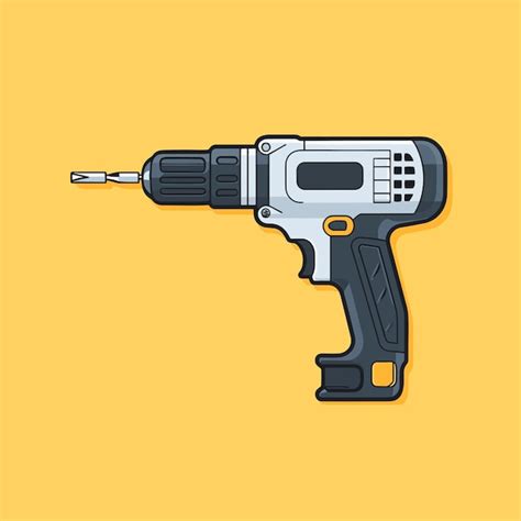Premium Vector | Vector of a black and white drill icon on a yellow ...