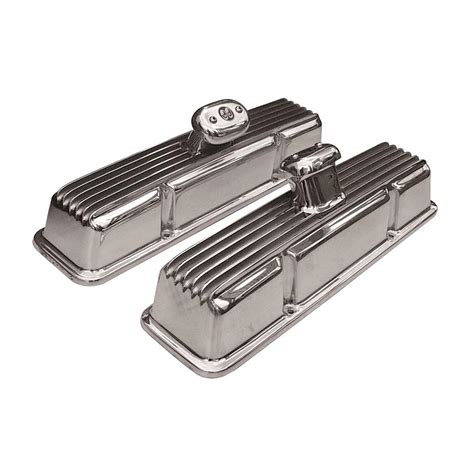 Mooneyes Chevy Small Block 1957-1984 Polished Cast Aluminum Valve Covers with Breathers MP649B ...