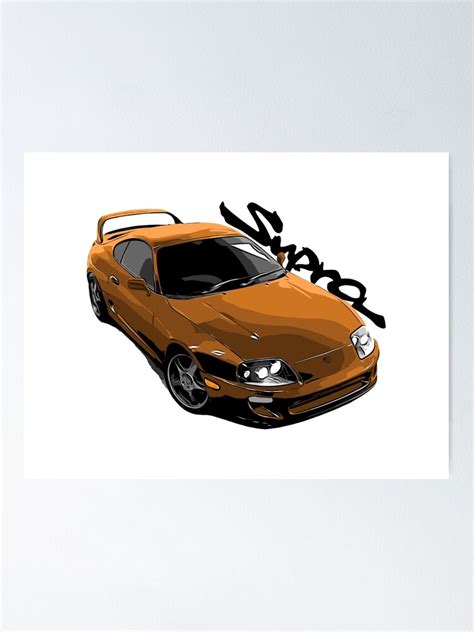 "Toyota Supra MK4 Orange" Poster for Sale by MrPayne | Redbubble