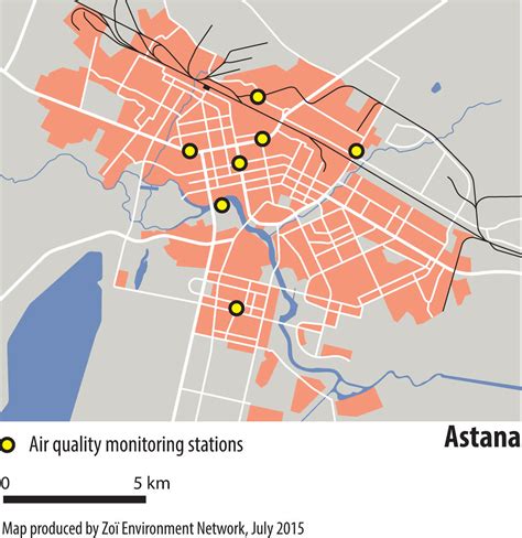 Astana city map | A city map of Astana showing air quality m… | Flickr