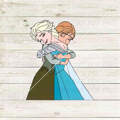 Anna and Elsa Hugging Frozen 022 Svg Dxf Eps Pdf Png Cricut - Etsy Canada