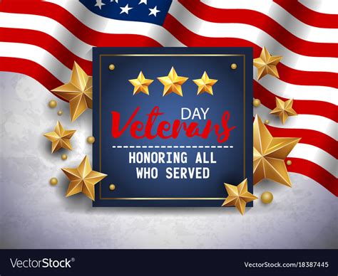 Veterans day greeting navy blue Royalty Free Vector Image