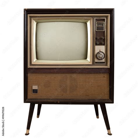 Vintage television - old TV isolate on white ,retro technology Stock ...