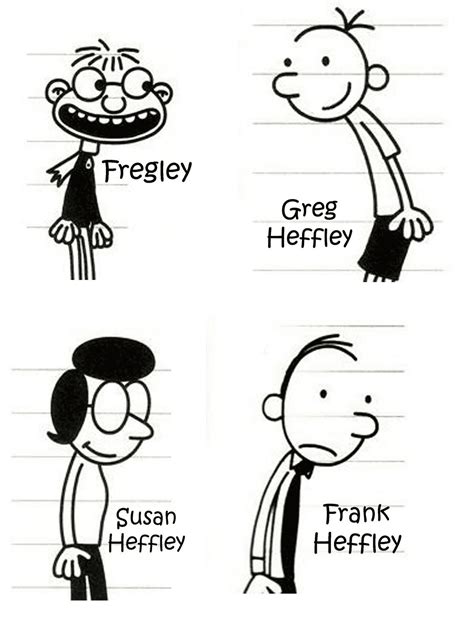 Fregley, Greg Heffley, Susan Heffley y Frank Heffley Coloring Pages ...