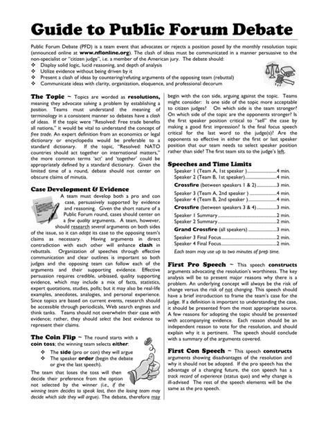 Guide to Public Forum Debate