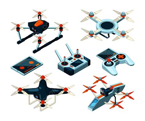 Gambar 3d Isometrik Dari Drone Copters, Pesawat Terbang, Udara, Kreatif PNG dan Vektor dengan ...