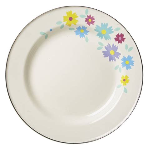 Enamel Dinner Plate With Floral Design By Detaljer | notonthehighstreet.com