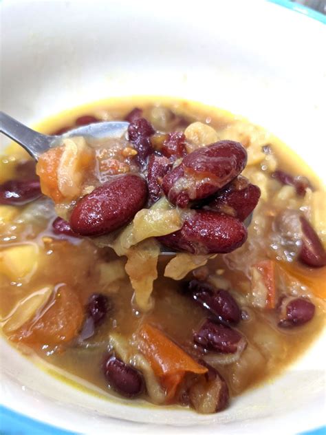 Dark Red Kidney Beans Cabbage Soup In Instant Pot