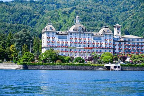 Hotel in Stresa on Maggiore Lake, Italy. Editorial Photography - Image of castel, cityscape ...