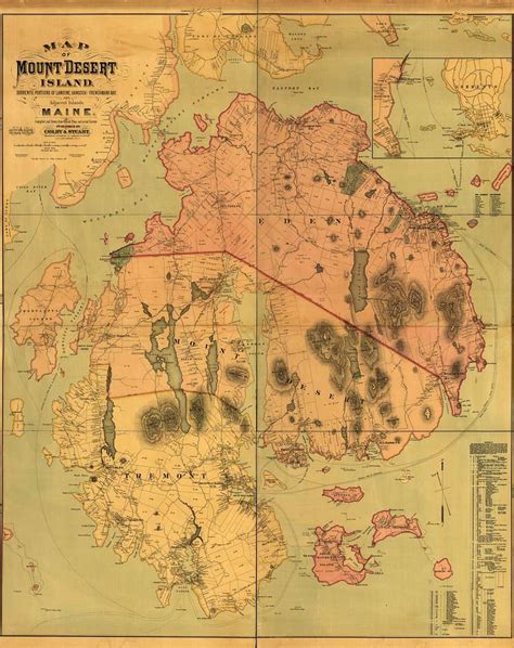 Map of Mount Desert Island. - PICRYL Public Domain Search