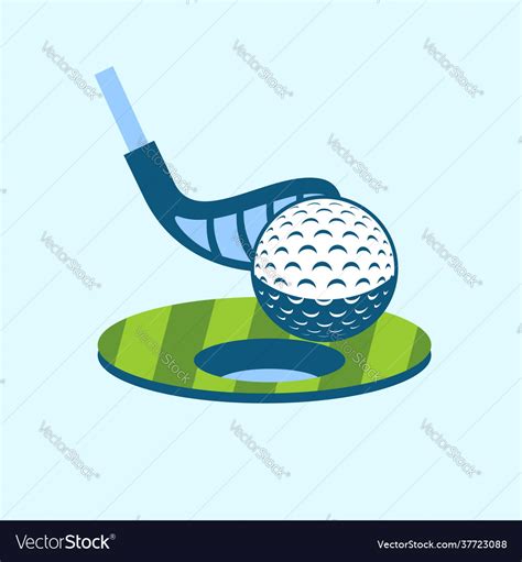 Golf icon flat design Royalty Free Vector Image