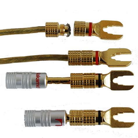 Gold Plated Screw Type Speaker Y Banana Spade Plug Connector 4mm ...