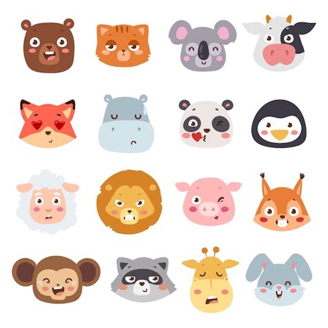 Premium Vector | Animal emotions illustration.