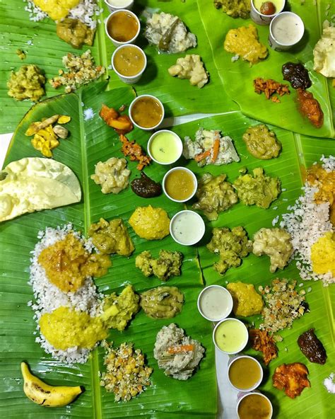 Onam Sadhya! A feast fit for a king on the special occasion of Onam festival served on a banana ...