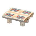 Log dining table - White birch - Geometric print | Animal Crossing (ACNH) | Nookea