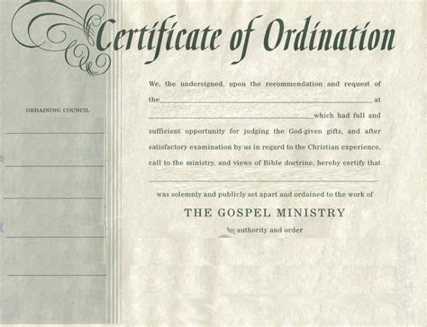 Certificate Of Ordination Template – Thegreenerleithsocial.org