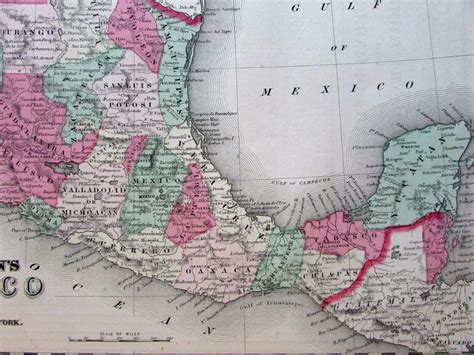 Mexico Texas 1867 Johnson territorial Arizona Tehuantepec Isthmus inset ...