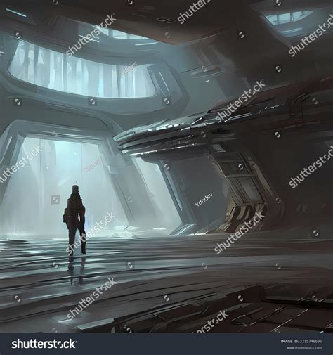 Sci Fi Interior Concept Art Stock Illustration 2215746695 | Shutterstock