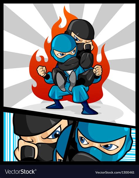 Fighting ninja Royalty Free Vector Image - VectorStock