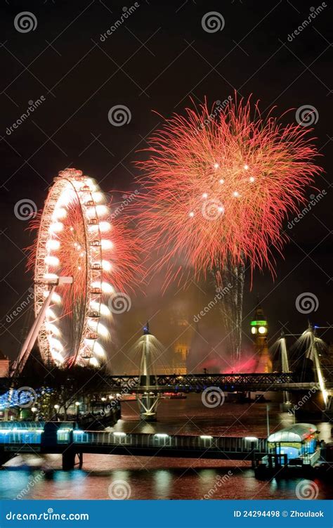 Fireworks of New Year S Eve Editorial Stock Photo - Image of colourful, firework: 24294498