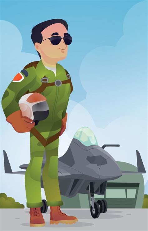 Jet Fighter Pilot Character 12047875 Vector Art at Vecteezy