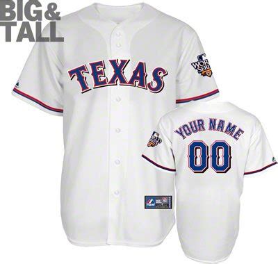 Texas Rangers MLB Big N Tall Jerseys, Home, Away, Customized