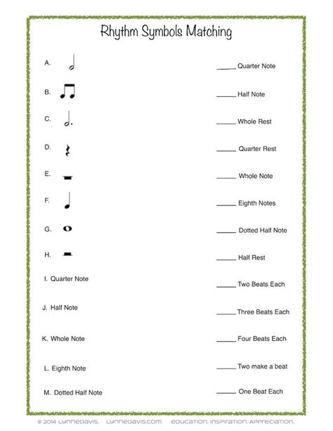 music symbols matching printable - Google Search | Music rhythm worksheets, Rhythm worksheets ...