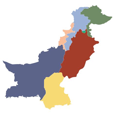 Pakistan map. Map of Pakistan in administrative provinces in multicolor ...