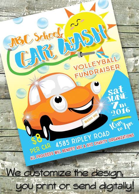CAR WASH Summer FUNDRAISER 5x7 Invite 8.5x11 Flyer | Etsy | Fundraiser flyer, Car wash ...