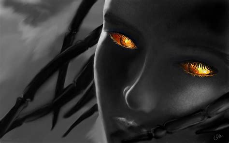 GLOWING EYES!, art, glow, dark, beauty, face, eyes, woman, HD wallpaper ...