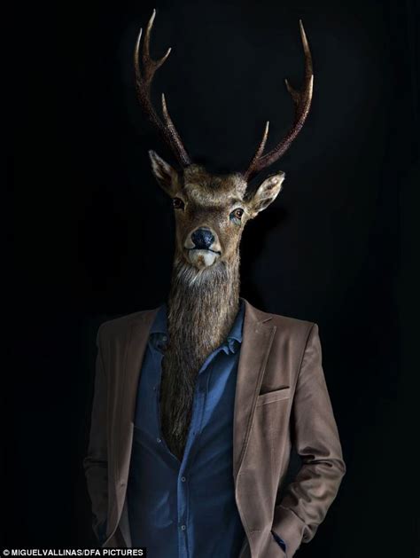 Miguel Vallinas artists creates pictures of animals dressed in clothes as if they were humans ...