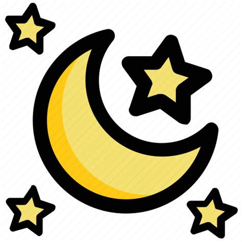 Evening, moon, night, nighttime, stars icon