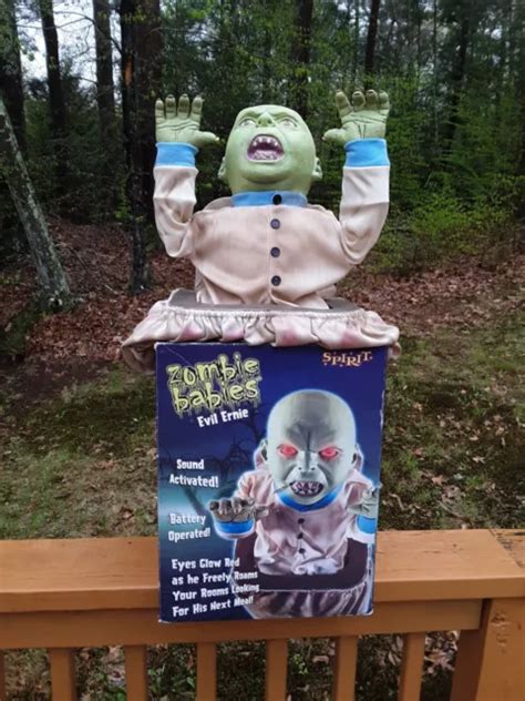 SPIRIT HALLOWEEN ZOMBIE Babies Evil Ernie Animatronic Battery Operated ...