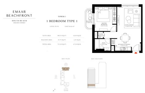 A Holiday Homes at Emaar Beachfront - Floor Plans & Sizes