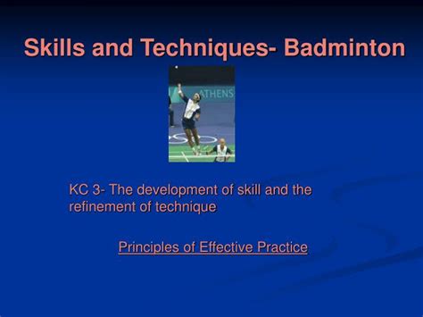 PPT - Skills and Techniques- Badminton PowerPoint Presentation, free ...