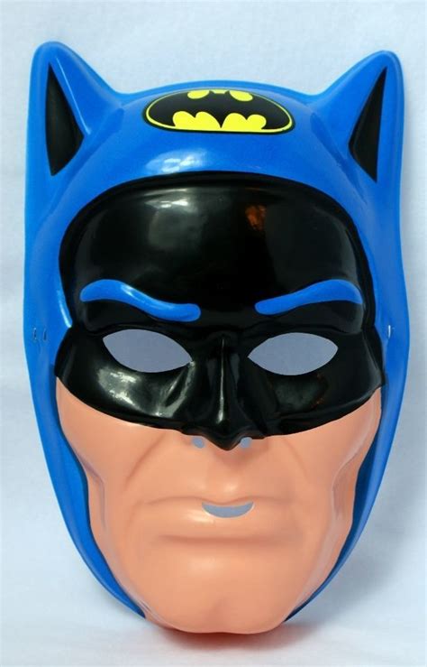 Vintage 80s Batman Super Hero Halloween Mask DC Blue Ben Cooper New ...