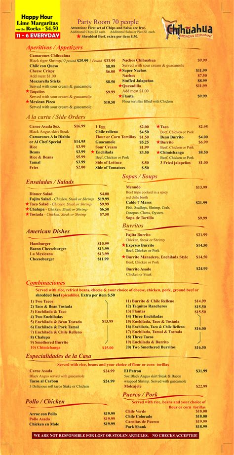 MENU - Chihuahua Mexican Restaurant