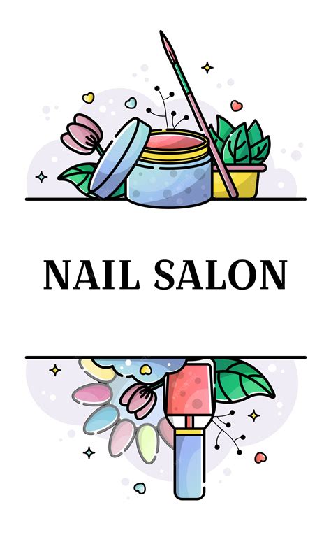 Premium Vector | Vector flat banner for nail salon