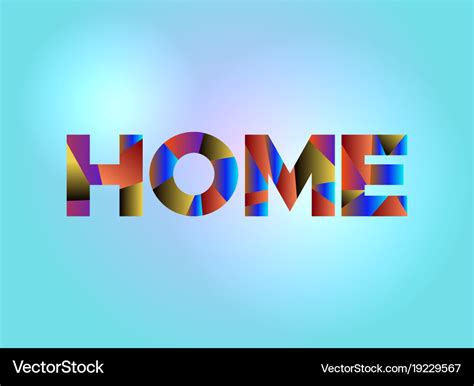 Home concept colorful word art Royalty Free Vector Image