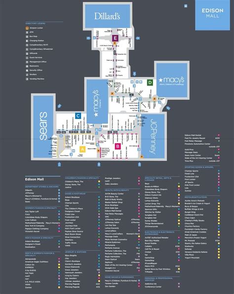 Edison Mall shopping plan | Mall, Edison, Mall design