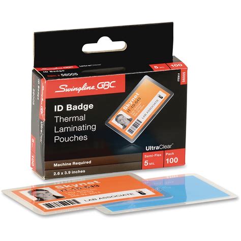 GBC Ultra Clear ID Badge Thermal Laminating Pouches - Sheet Size ...