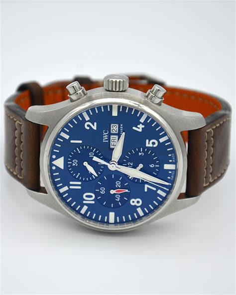 IWC Schaffhausen Pilot Chronograph "Le Petit Prince" 43MM Steel Blue D ...