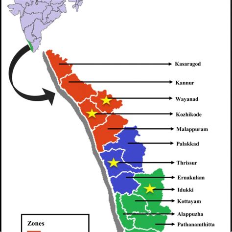 Map Of Kerala Showing Different Places Of Collection - vrogue.co