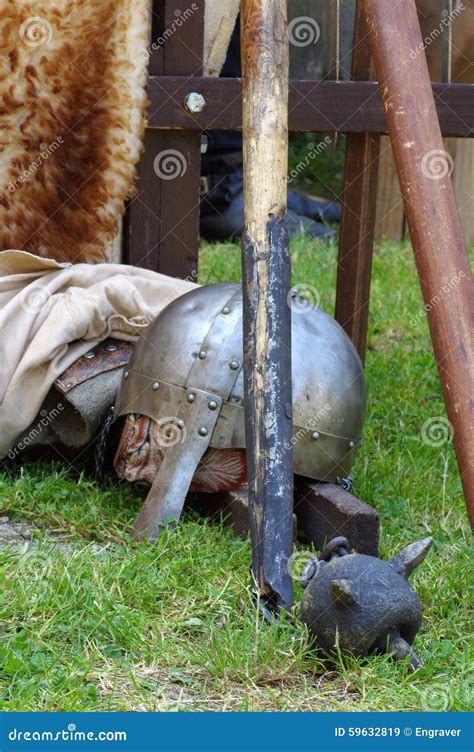 Spiked Mace Medieval Weapons Stock Image - Image of helmet, suspended: 59632819