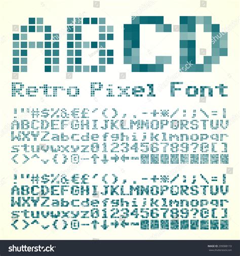 Fun Old Style Pixel Art Font Stock Vector (Royalty Free) 299988110 ...