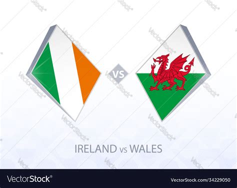 Europe football competition ireland vs wales Vector Image