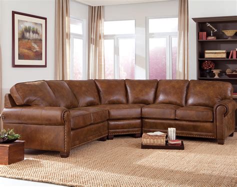 Traditional 3-piece Sectional Sofa with Nailhead Trim by Smith Brothers | Wolf Furniture